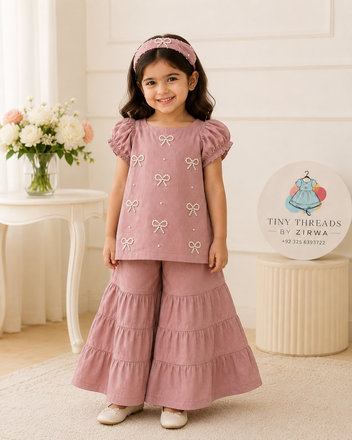 Rose Bow Luxe 3-Piece Dress