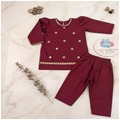 Maroon Kurta & Trouser Mirror work 2pc
