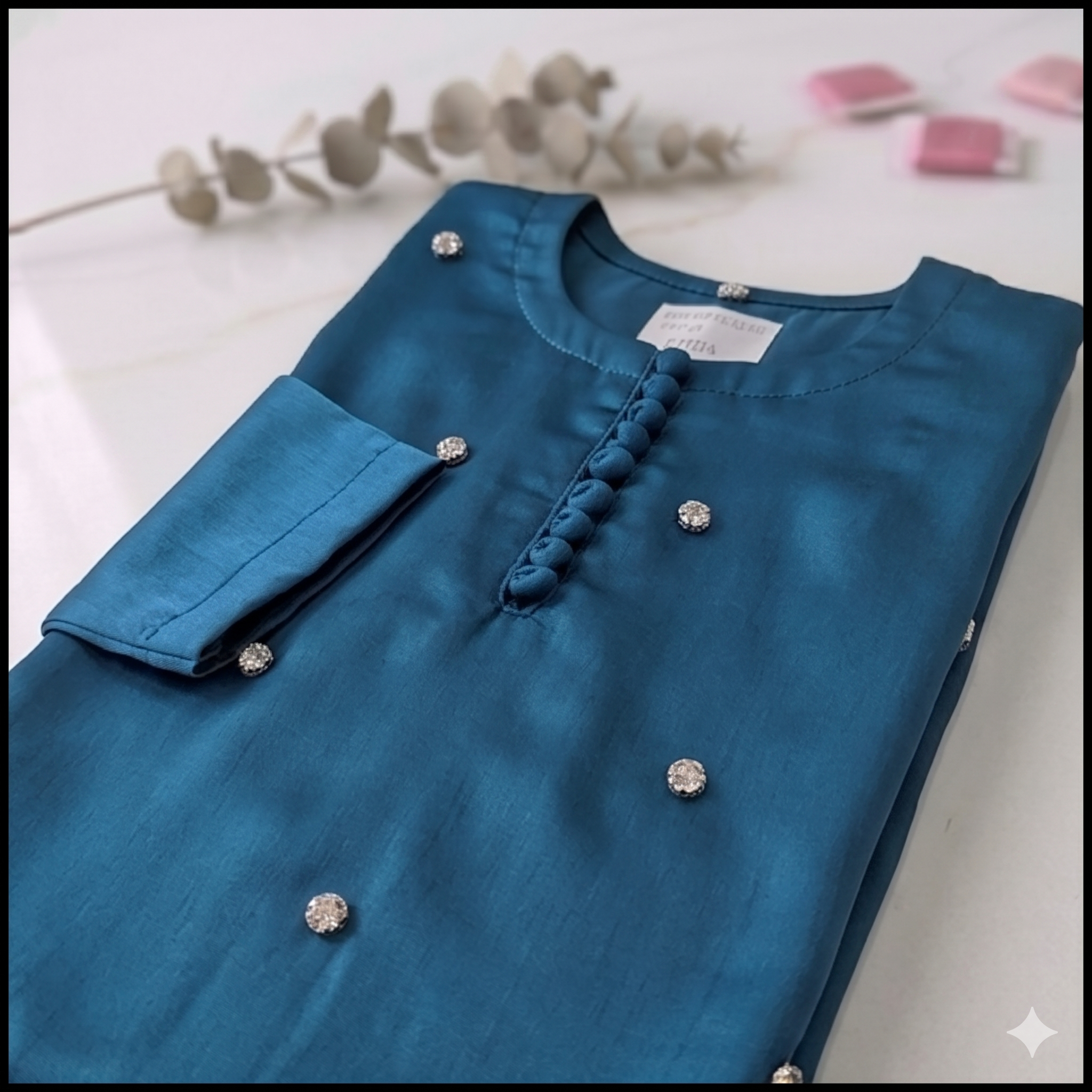 Kundan stones Silk 2-Piece - Zinc