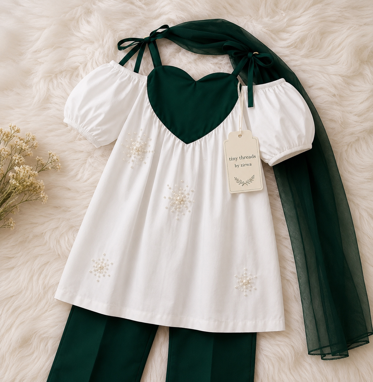 Azadi heart Pearl Dress 2pc
